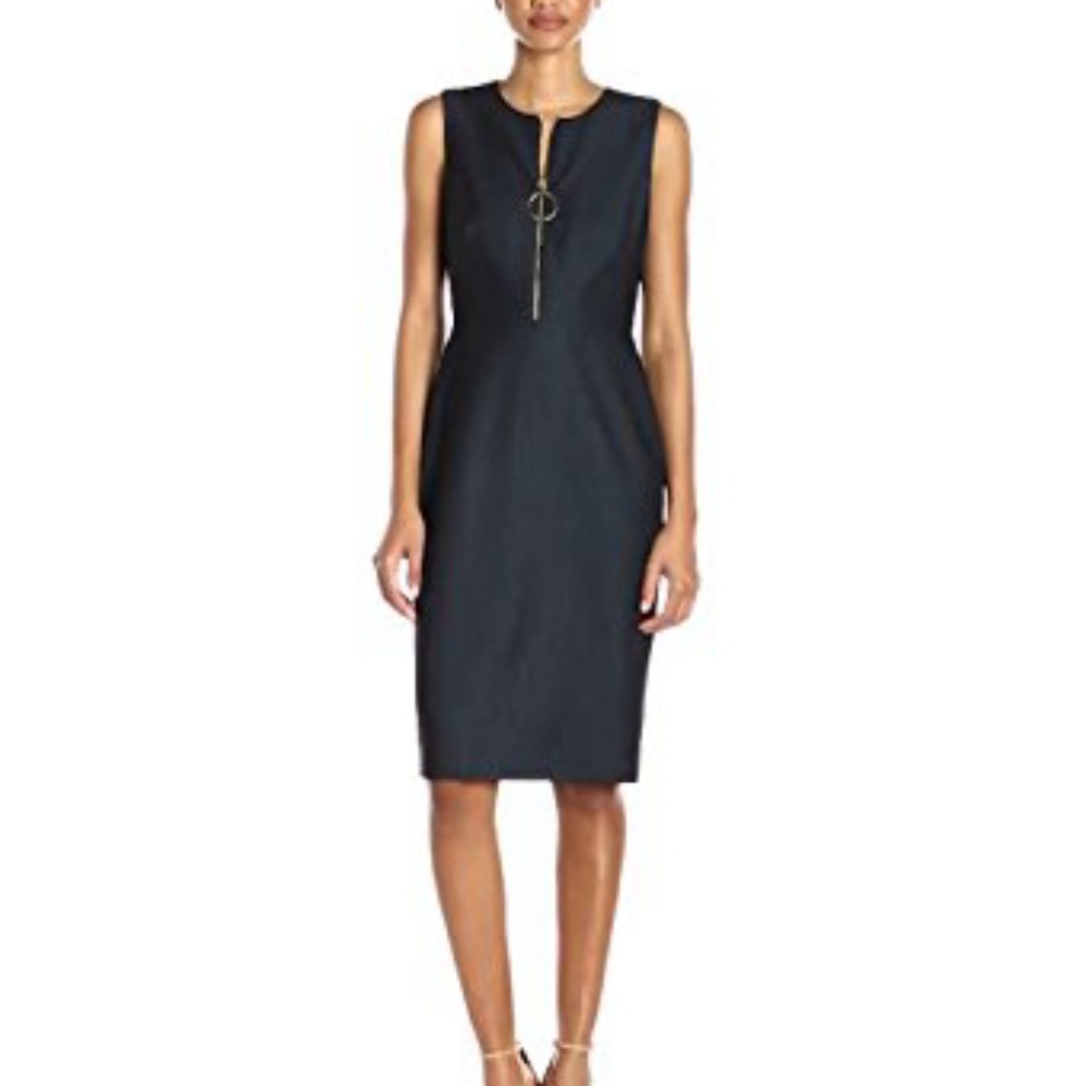 Clavin Klein Stretchy Front Zipper Dress